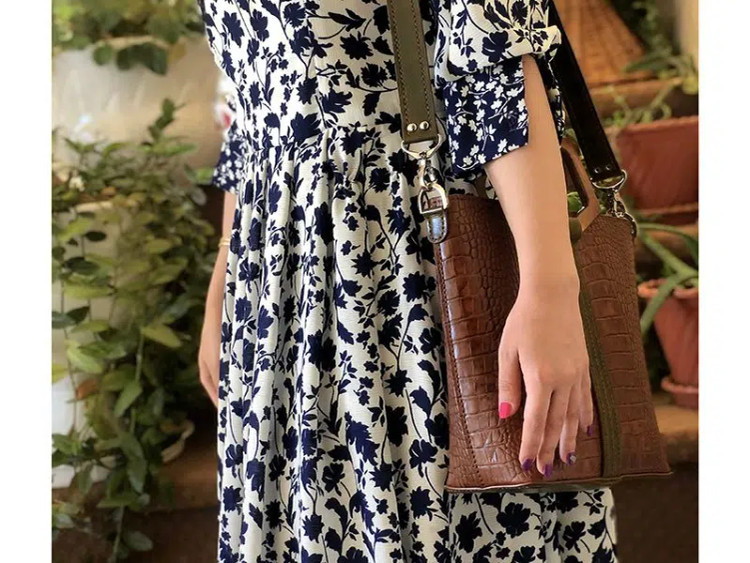کیف زنانه دسته چوبی چرم طبیعی مدل بلوط